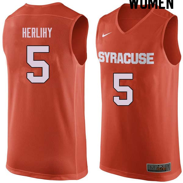 Women #5 Patrick Herlihy Syracuse Orange College Basketball Jerseys Sale-Orange